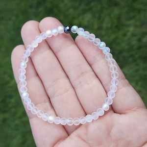 Rainbow Aura Glass Dainty Bracelet